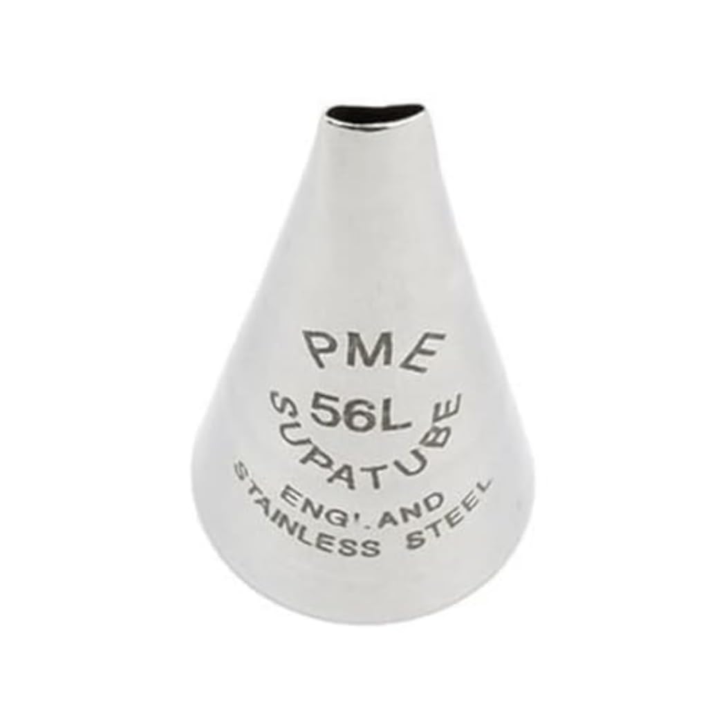 Pme 56L Seamless Stainless Steel Small Petal Supatube Decorating Tip, For Left Handed Use