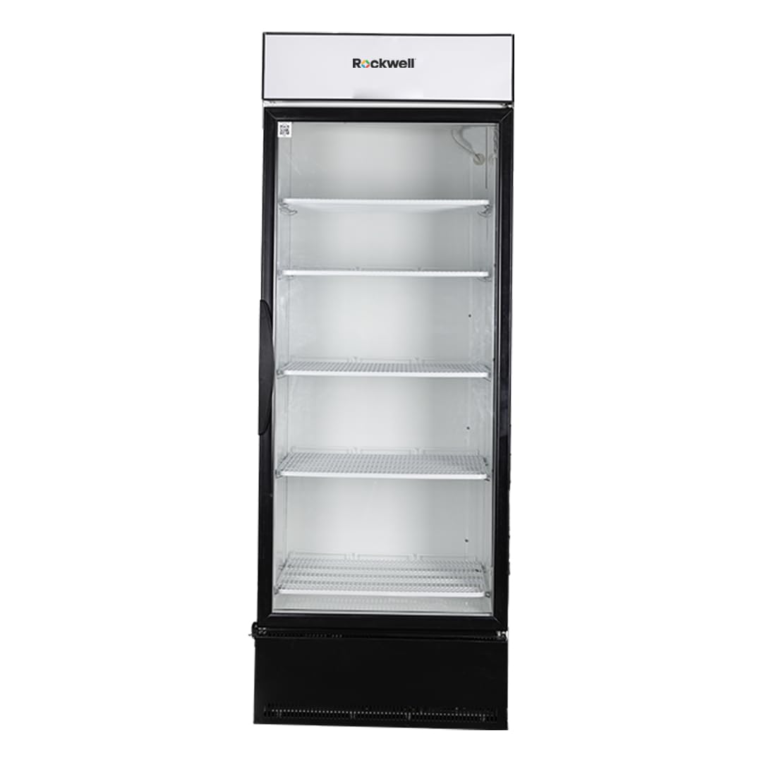 Rockwell Rvc700B Visi Cooler, Single Glass Door, Internal Led, HeavyDuty Cooling, Dynamic Cooling, Black, 4Year Warranty