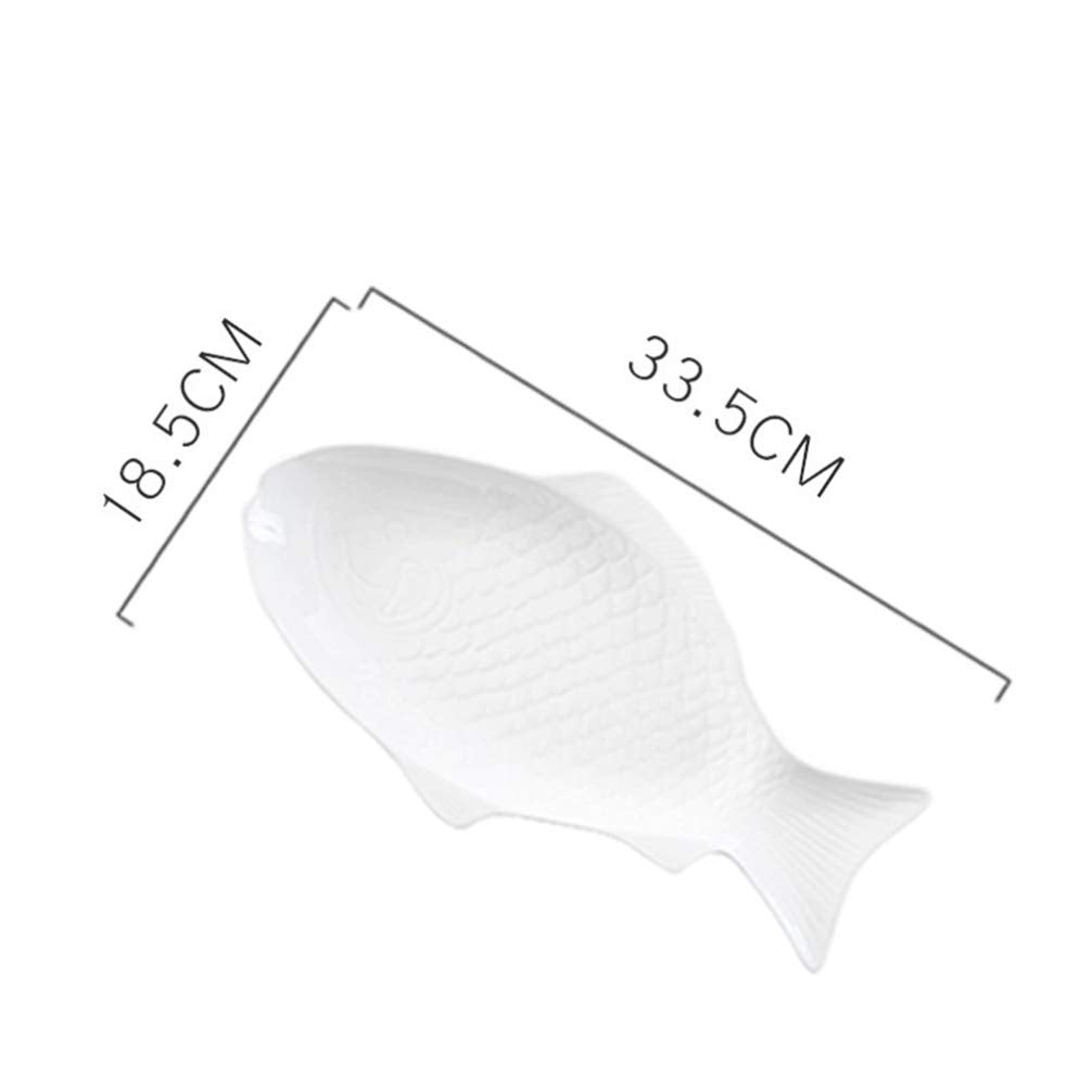 Doitool Fish Plate Fish Plate Ceramic Serving Platter Dish Fish Shape Textured Serving Dish Porcelain Serving Platter Food Tray