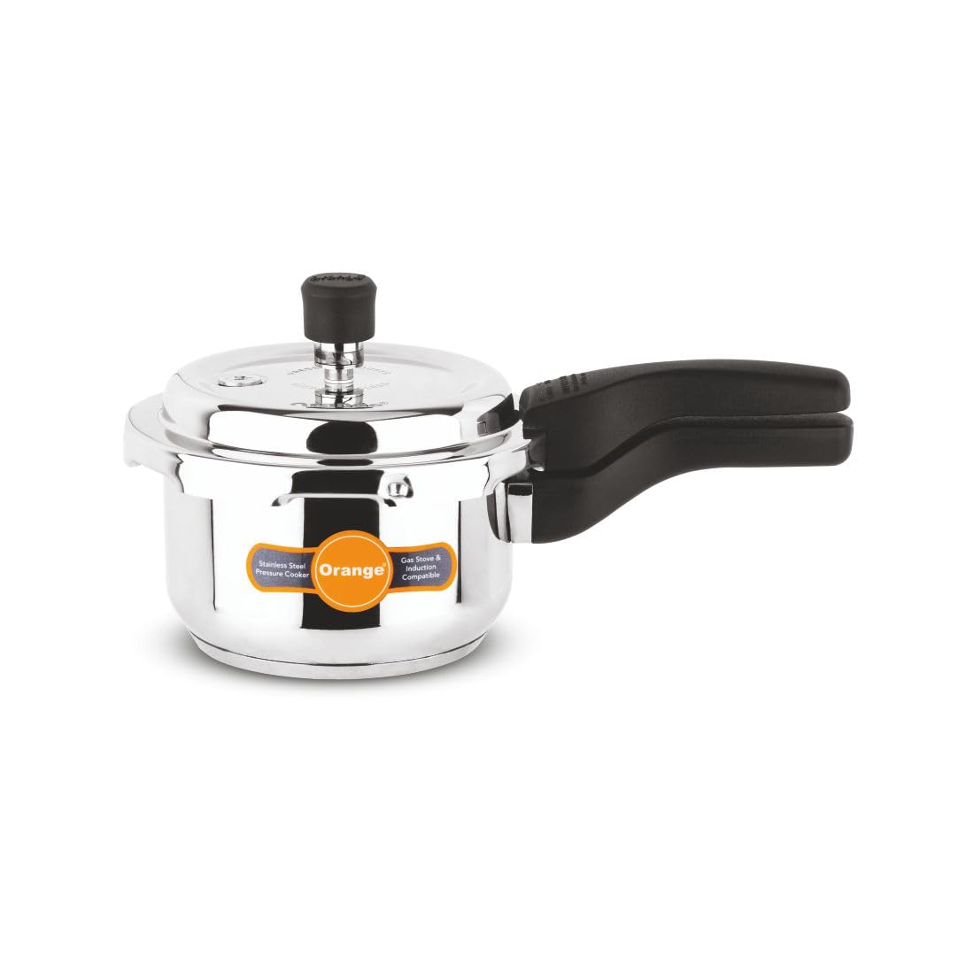 Orange Inox Series Stainless Steel Outer Lid Pressure Cooker With Strong Sturdy Handle 3 Litre | Induction & Gas Based | Deep Li