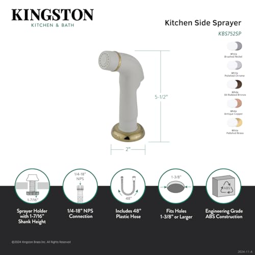 Kingston Brass KBS755SP Kitchen Faucet Sprayer with Hose  Oil Rubbed Bronze