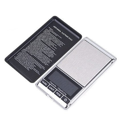 Portable Electronic Balance Gram Digital Pocket Jewelry & Kitchen Food Weighing 100G/0.01G Scale,Compact, Tare, Stainless Steel,