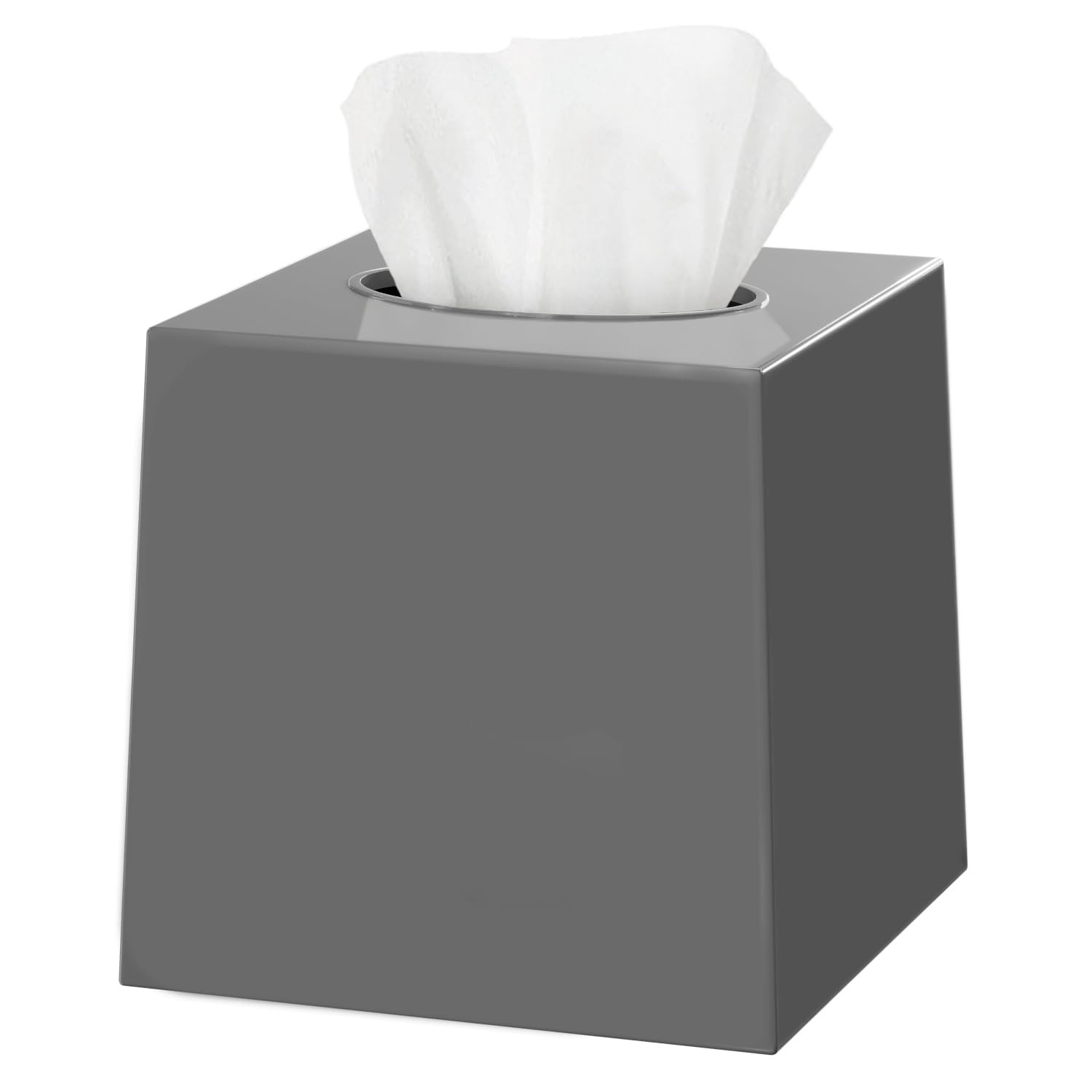 DWLLZA Home Gray Tissue Box Cover Square - Plastic Facial Tissue Box Holder Vessel Dispenser - Decorative Cube Tissue Holder for
