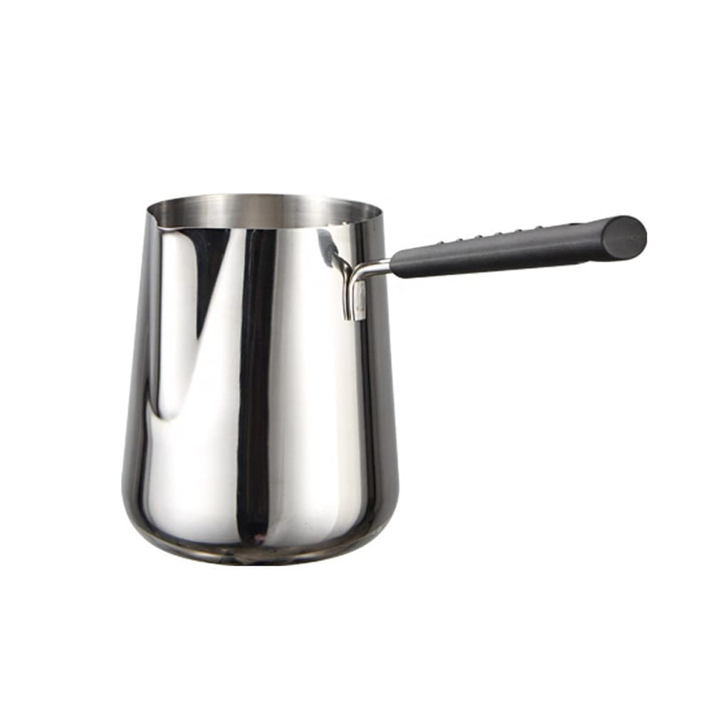 Elvaesther Milk Warmer Pot, Stainless Steel Butter Warmer With Pouring Spout, Milk Pan With Scale Chocolate Melting Pot Milk Fro