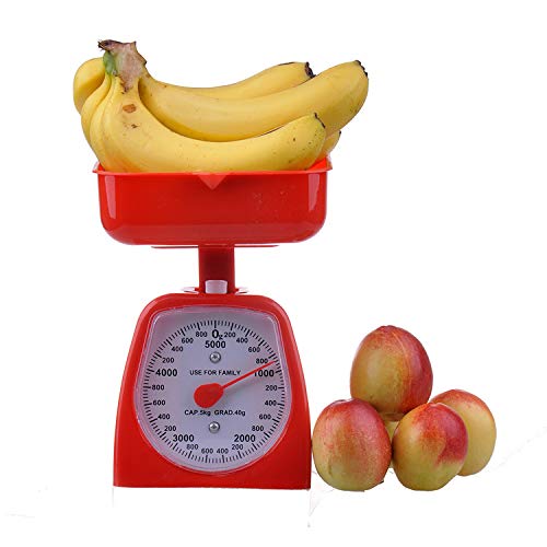 Utoolmart Mechanical Kitchen Scale - Diet Food Scale - With Pounds & Kilogram Measurements - Measuring Range 5000G Accuracy 5G W