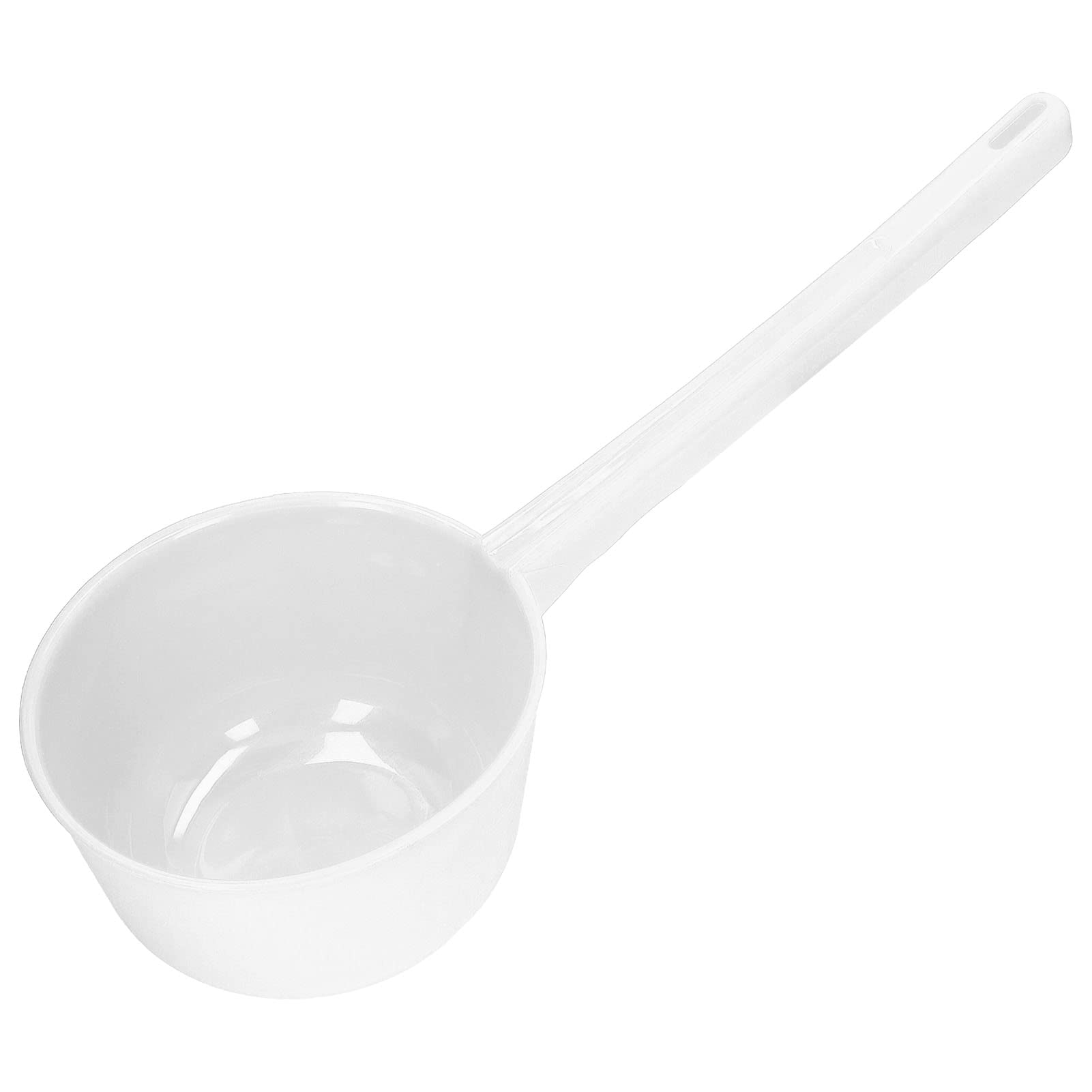 Large Plastic Water Scoop, Thickened Deep Basin Ladle with Extended Handle for Garden Bathroom PE White Extra Large 1 Pack
