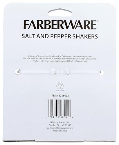 Farberware 5216093 Salt And Pepper Shakers, Glass/Stainless Steel