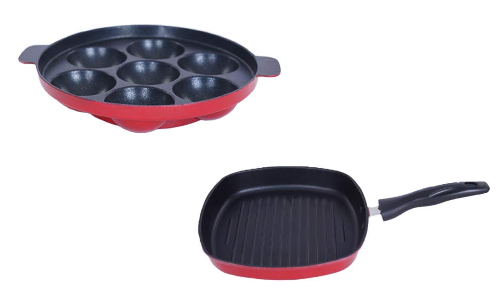 Nirlon Non Stick Cookware Set Of 2 Pieces Combo With Bakelight Handle (Ap7_Gp24)