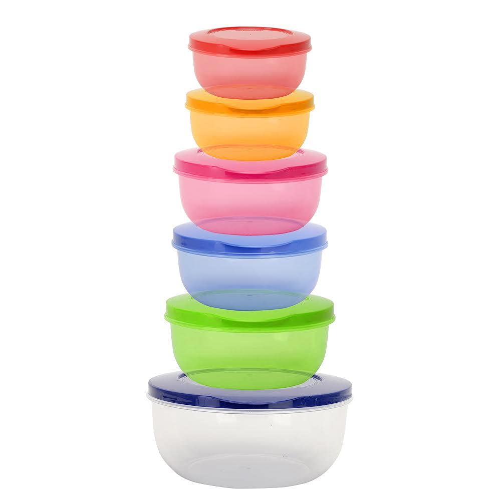 Cutting Edge Eco Storage Containers & Organizer, Set Of 6 (Rainbow Mix)