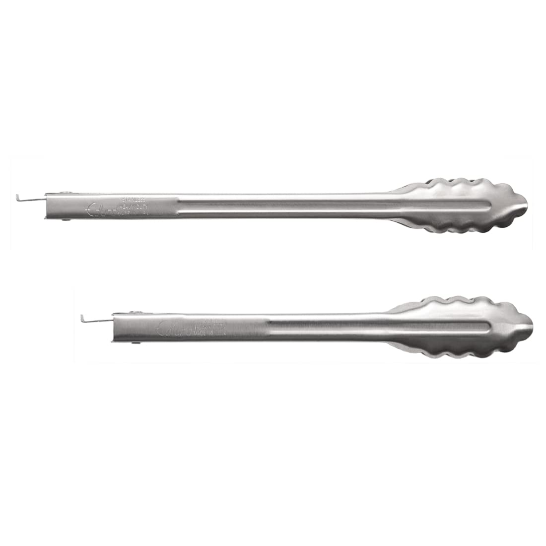 Rada Cutlery 2-Piece 9 and 12 Heavy-Duty Tongs Set (B313 + B314), Scalloped Edges, Stainless Steel