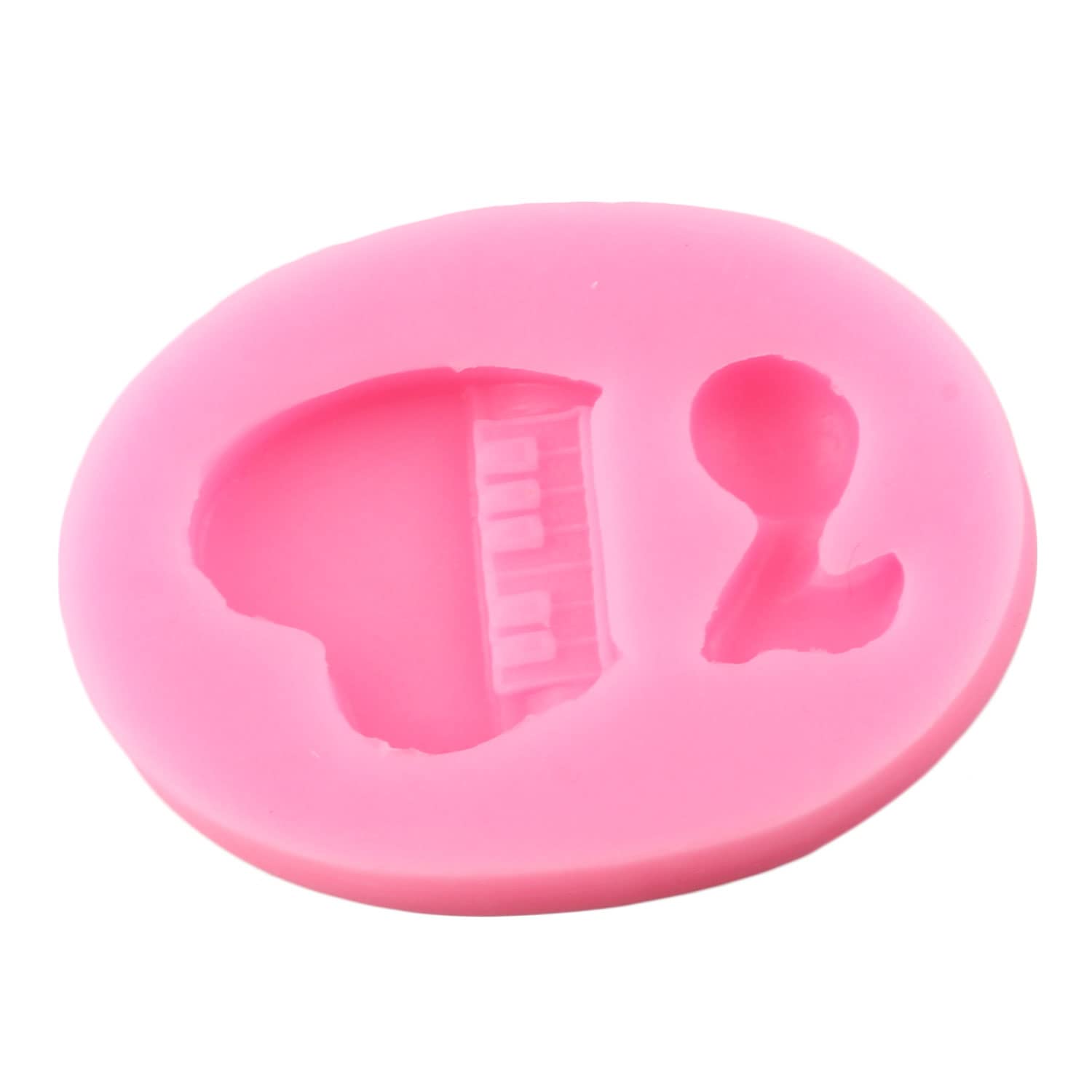Mujiang Music Note Silicone Mold Musical Instrument Fondant Molds Guitar Piano Candy Mold For Cake Decorating Chocolate Gum Past