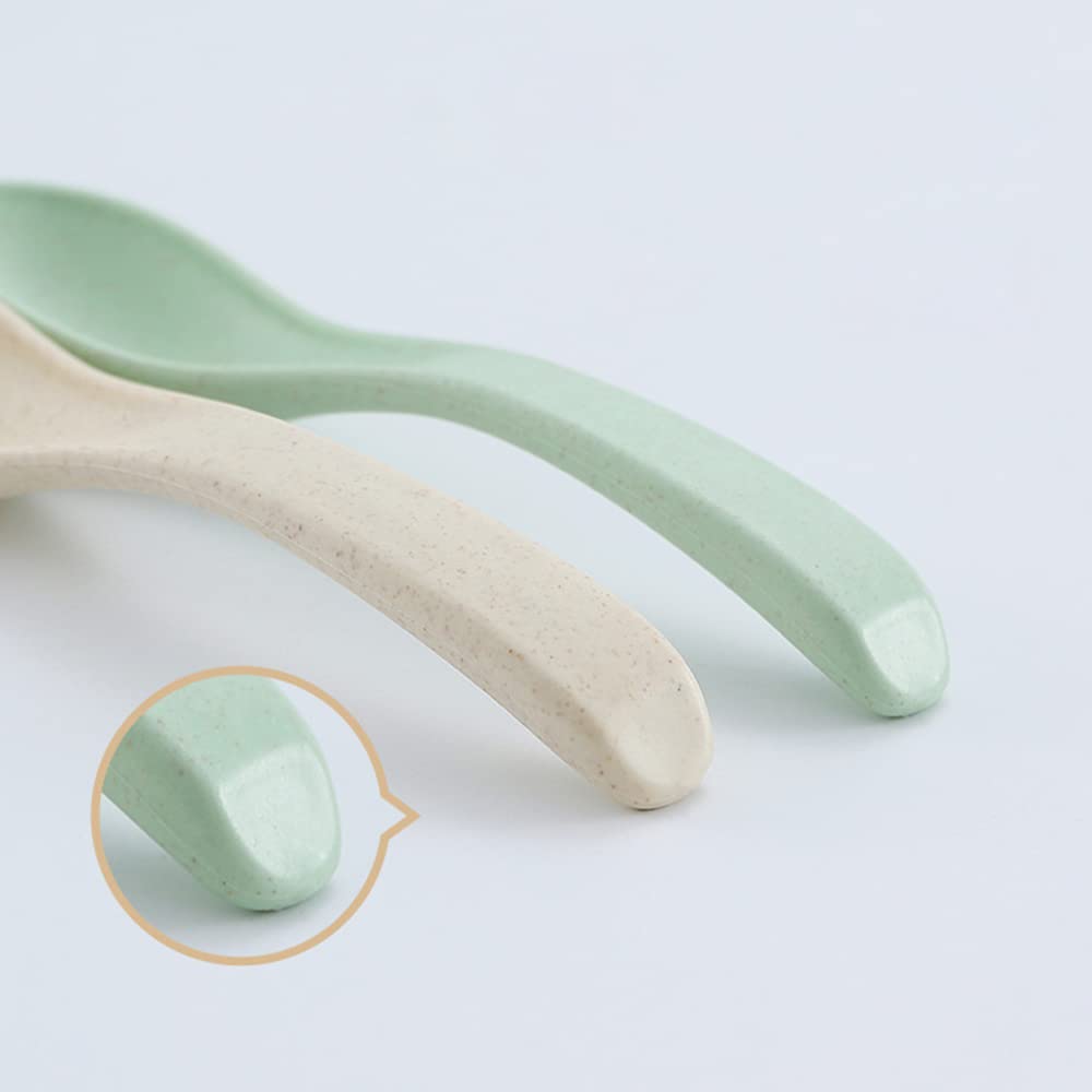 Set Of 4 Wheat Straw Spoons, Reusable Soup Cereal Spoon, Unbreakable Dinner Spoon, Portable Lightweight Meal Spoon For Adults Ea