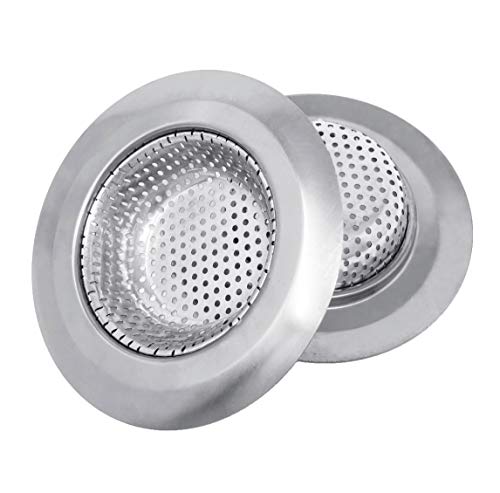 Makerstep 2 Pack Of Stainless Steel Sink Drain Strainer Baskets 4.5 Inch Diameter. Kitchen Stopper. For Dishes, Garbage Disposal