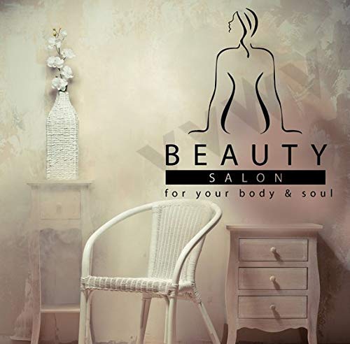 Vvwv Saloon Beauty Body Soul Unique Parluor Spa Wall Decal Logo Sticker Black 60.00 X 60.00 Cm (Single Piece) (Multi 5)