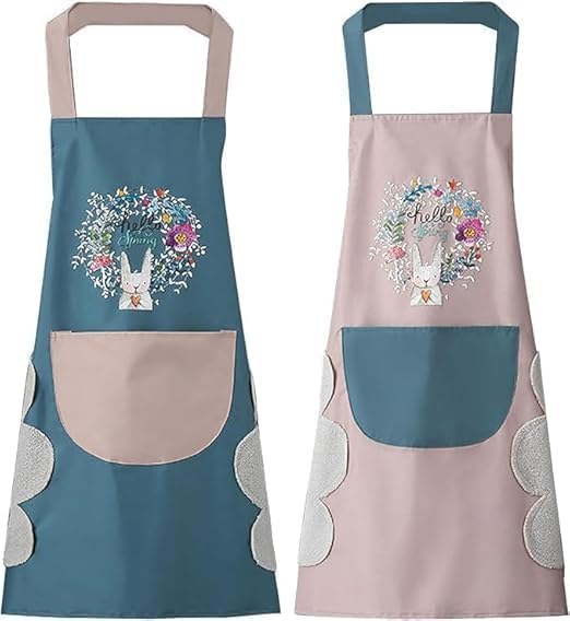 Krushishth Kitchen Apron With Pocket & Hand Wiping Towel | Unisex Cooking Apron For Home, Bbq, Gardening | Cute, Durable Apron F