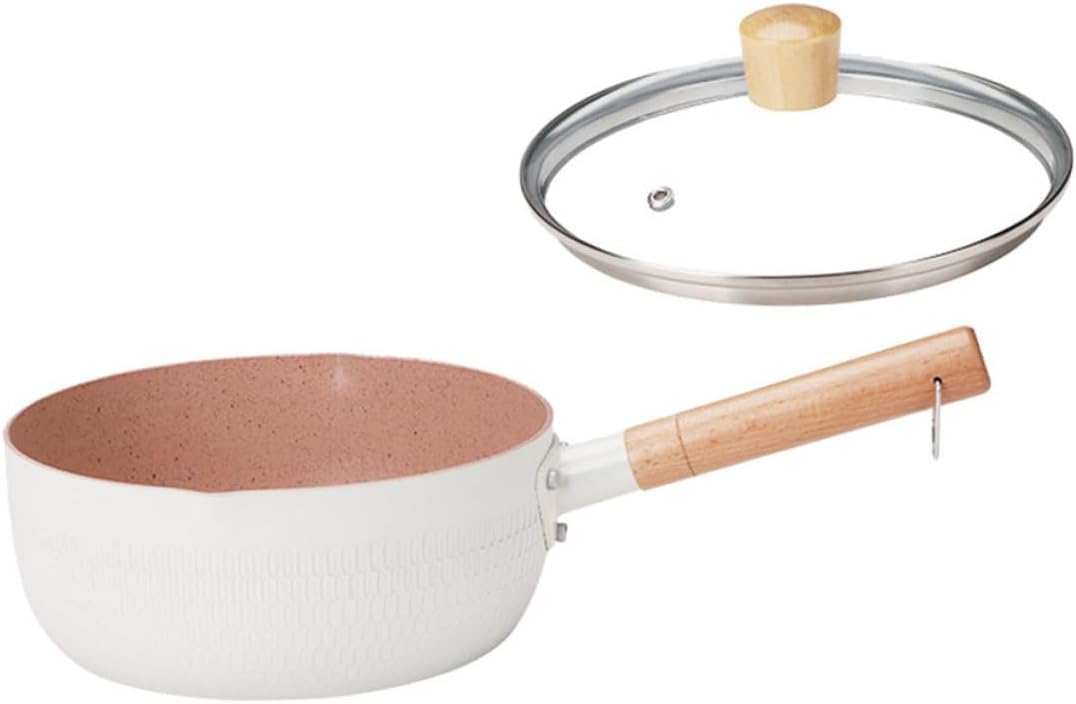 GtRex Mini Chocolate Milkpan NonStick Pan Professional Coating Carbon FryPan Butter Sugar Melting Pot With Glass Lid Cover Bo