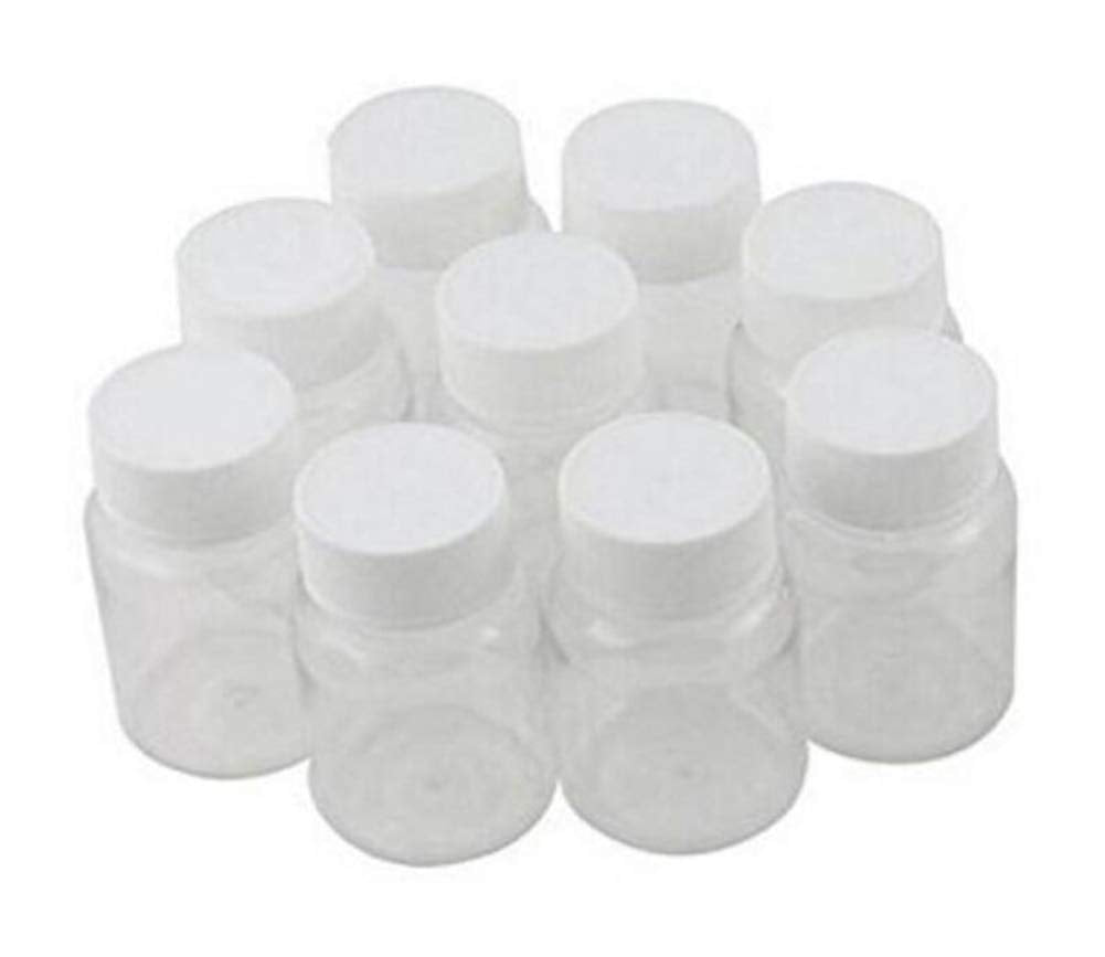 12 Pcs 100 Ml 3.3 Oz Plastic Clear Bottles Empty Container With White Screw Cap Solid Powder Case Refillable Tablet Storage Hold