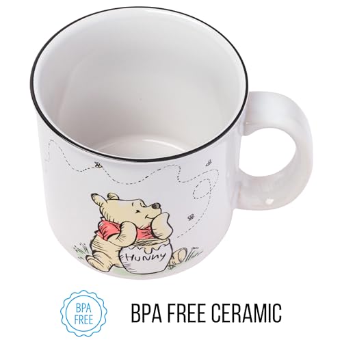 Silver Buffalo Disney Winnie the Pooh But First Hunny Piglet Ceramic Camper Mug, 20 Ounces, 1 Count (Pack of 1)