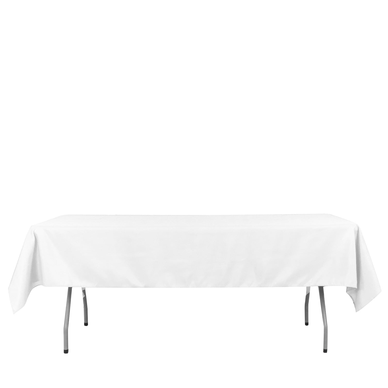 Balsacircle 54X96-Inch White Rectangle Polyester Tablecloth Table Cover Linens For Wedding Party Events Kitchen Dining