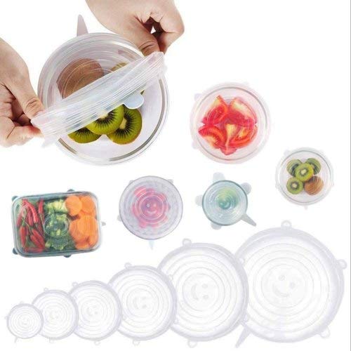SEASPIRIT Silicone Lid Set Silicon lids for containers and Cover Silicon Stretchable lids Multicolour