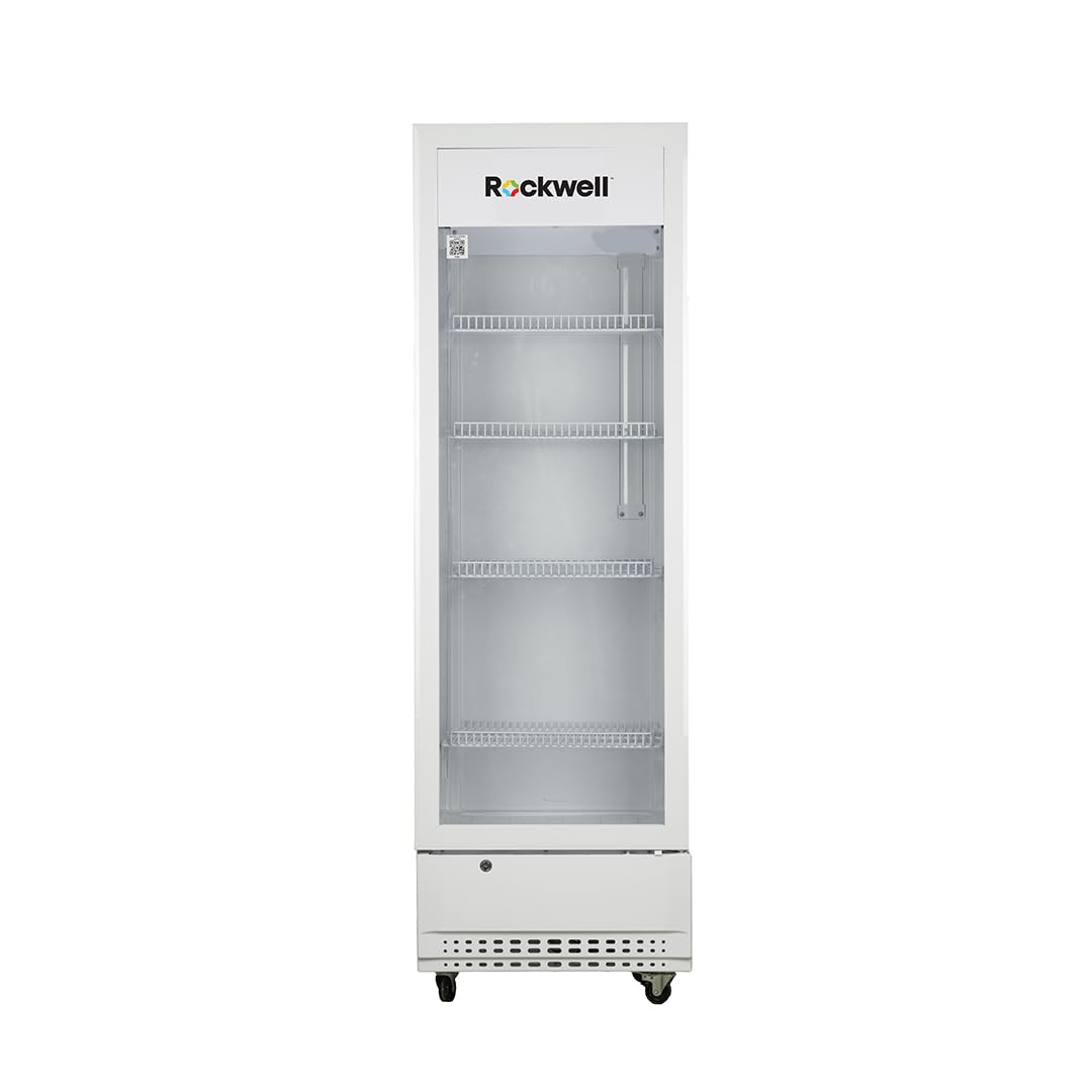 Rockwell Rvc320A Visi Cooler, Single Glass Door, Adjustable Shelves, Led Lighting, HeavyDuty Cooling, AutoDefogging, 4Year Wa