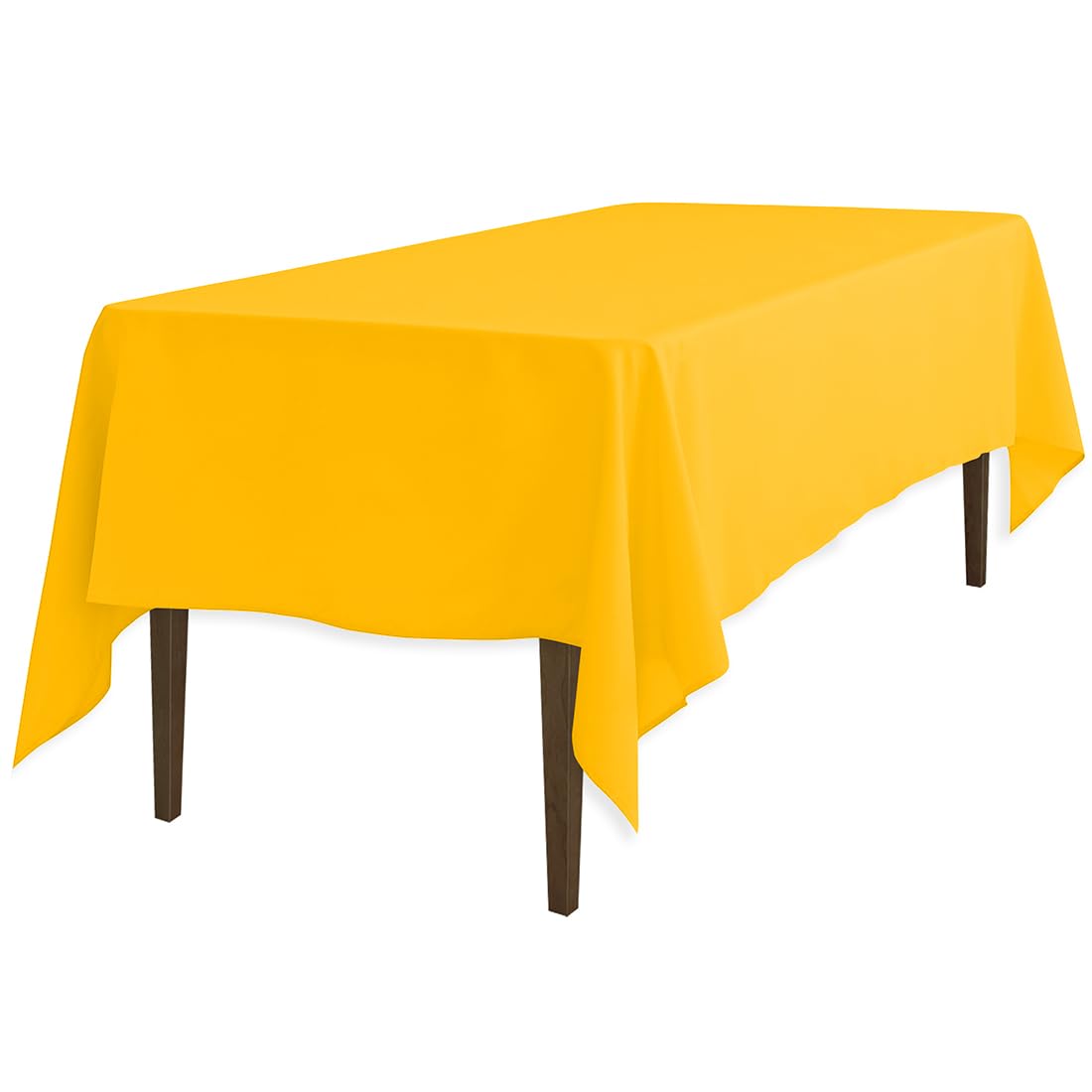 Linentablecloth Rectangular Polyester Tablecloth, Gold, 60'' X 126''
