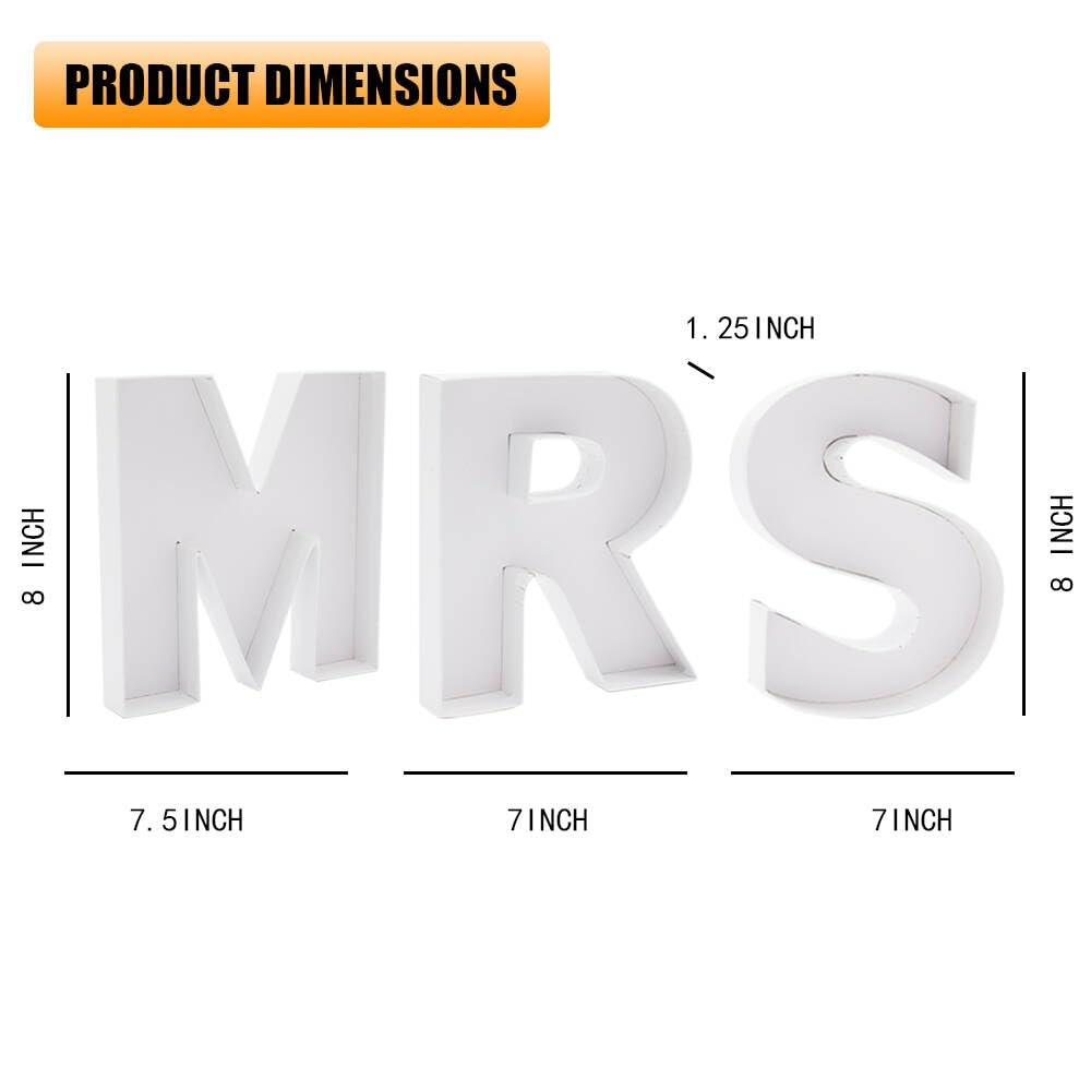 ShengHe MRS Engagement fillable Cardboard Letters Wedding Party Charcuterie Board Food Sweet Decorative Box, White, 9MRSSH