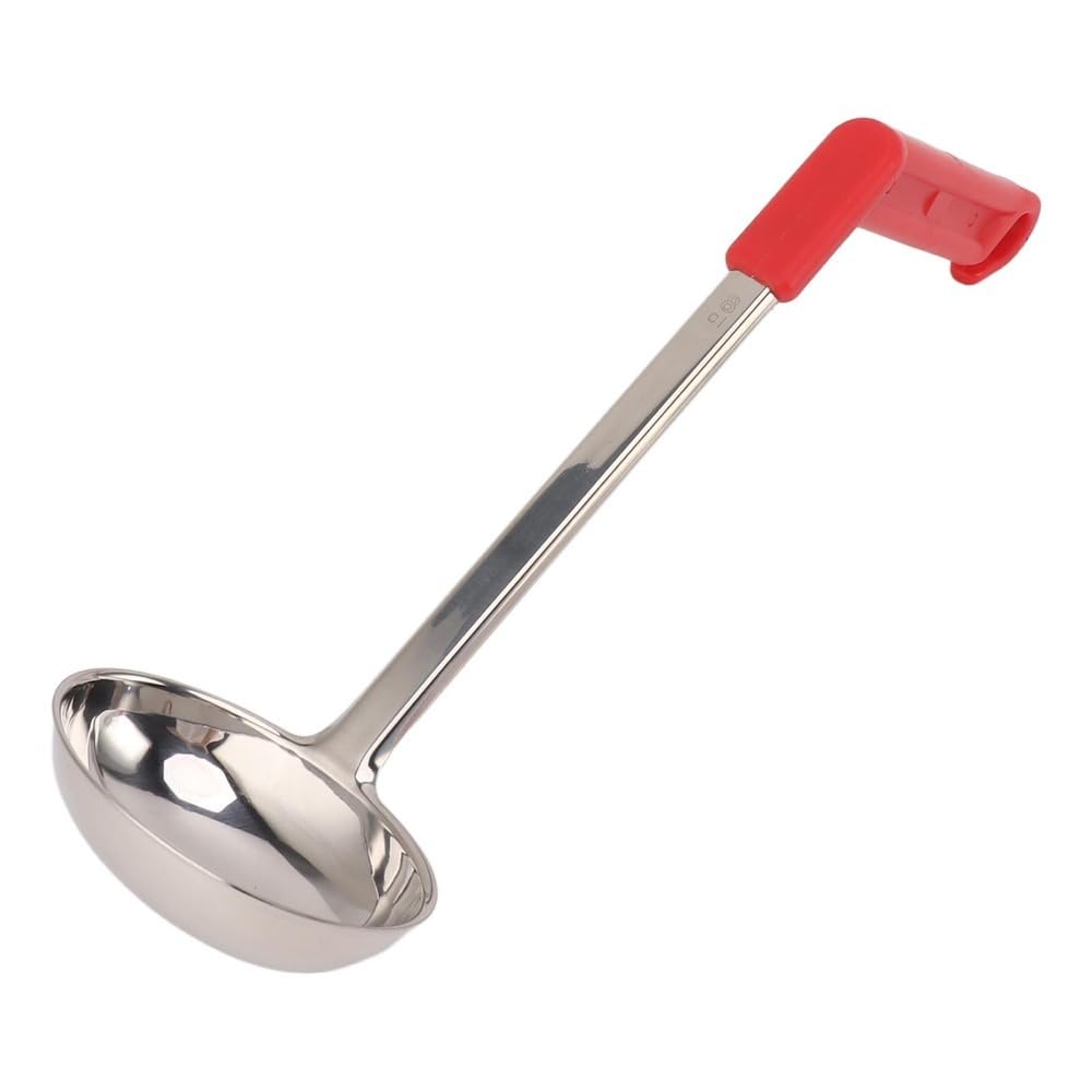 Anu Limen Stainless Steel Round Edge Soup Ladle Anti Scald Multifunctional Easy Grip Curved Handle Reusable Kitchen Ladle for Ho