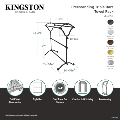 Kingston Brass SCC2285 Pedestal Y-Type Towel Rack  Oil Rubbed Bronze