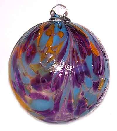 Friendship Ball Marco Plume Design 6 Inch by Iron Art Glass Designs