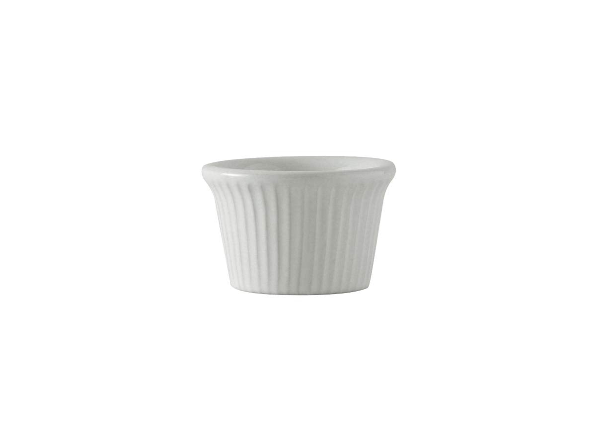 Tuxton China Bwx-0152 Ramekin, 1-1/2 Oz., 2-1/4'' Dia. X 1-1/2''H, Round, Fluted, Microwave & Dishwasher Safe, Oven Proof, Fully