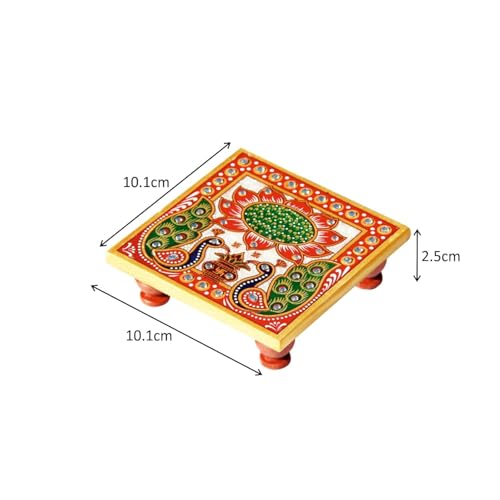 Svgg Decors Marble Chowki With Ganesh Ganesha Ganpati Murti Idol Statue Sculpture | Pooja Idols | Home Decor - Small Size (Ganes