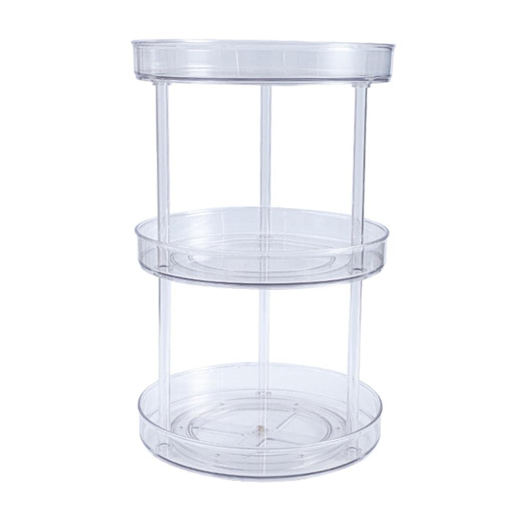 Ujeavette Rotatable Food Storage Container Countertops Spices Condiments Rack 3 Tier
