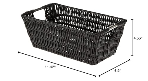 Whitmor Rattique Small Shelf Black Tote Basket