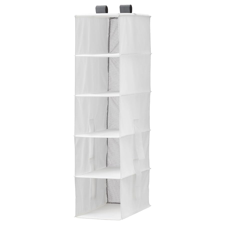 Establisher Rassla 5Compartment Hanging Storage Organiser, 25X40X98 Cm, White