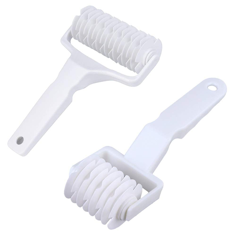 Set Of 2 Lattice Roller Cutter Plastic Decorating Rolling Pin Dough Crust Pizza Baking Hobbing Embossing Tool By Eorta For Pastr