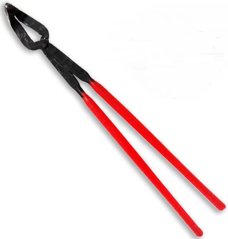 Bench Wizard 14'' Crucible Tongs With Curved Tips | Rubberized Non-Slip Handles | Heat Resistant | Great For Metal Casting, Jewe