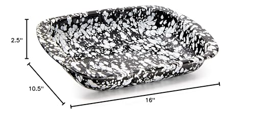 Golden Rabbit Enamelware - 3Qt Baking Pan (Black Swirl)