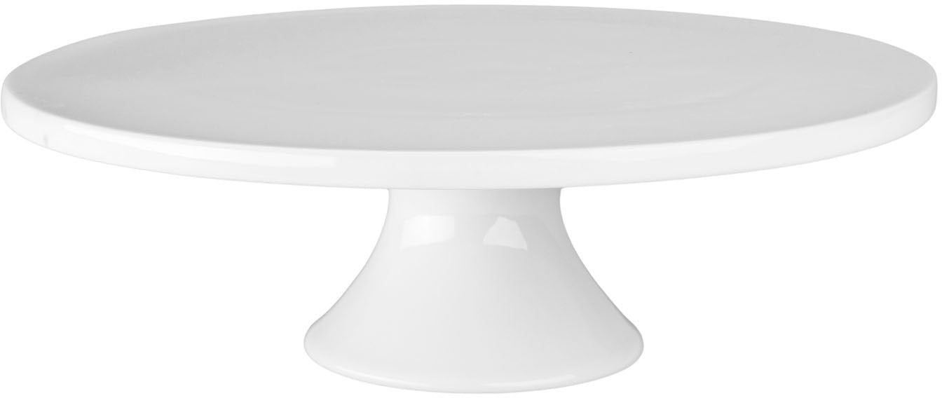 Bia Cordon Bleu - 12'' X 3.75'' White Porcelain Round Cake Stand