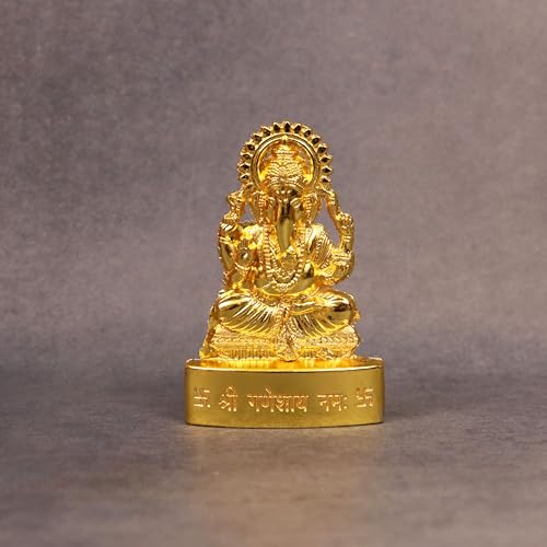 Spillbox Gold Plated God Statue Showpiece For Home Office Figurine Religious Pooja Gift Living Room Decoration Home Dcor (Ganesh