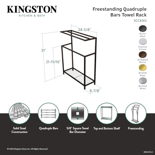 Kingston Brass Scc8361 Edenscape Freestanding Towel-Rack, Polished Chrome