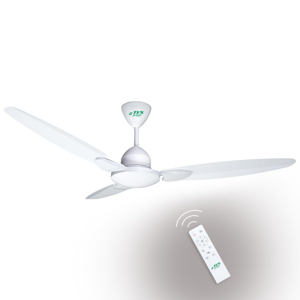 Tvs Green Eternia Ceiling Fan For Home | Advanced Idrive Bldc Motor | Remote Control|Silent Operation| High Air Delivery|Low Vol
