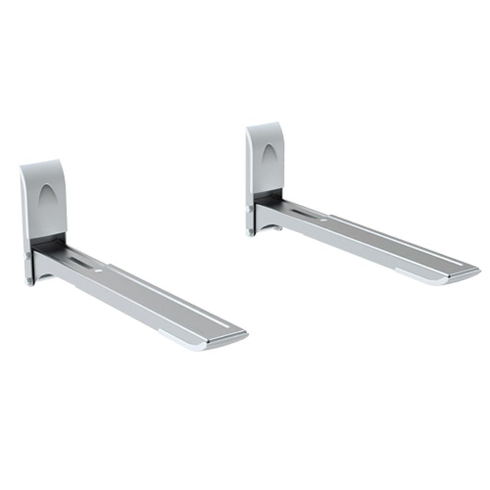 Cmple - Microwave Oven Steel L-Shaped Bracket, Microwave Wall Mount Shelf Bracket, Microwave Wall Stand Shelf Rack - Sil