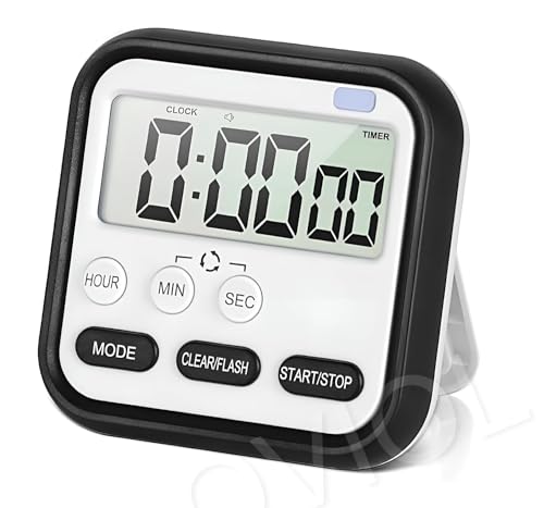 Oviol Stopwatch Timer For Study Kitchen Timer Large Lcd Screen 24Hr Digital Display Magnetic Retractable Stand Loud Alarm Stop W