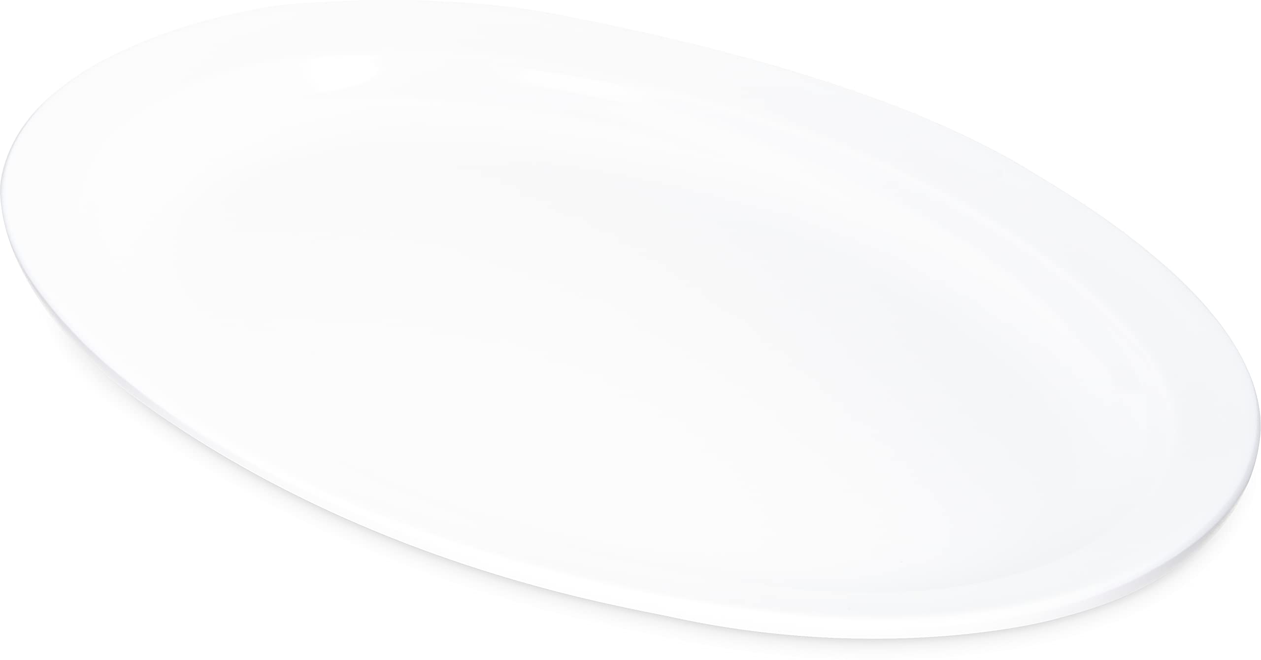Carlisle Foodservice Products Kingline Plastic Oval Platter Oval Tray For Home And Restaurant, Melamine, 13.5 Inches, White, (Pa