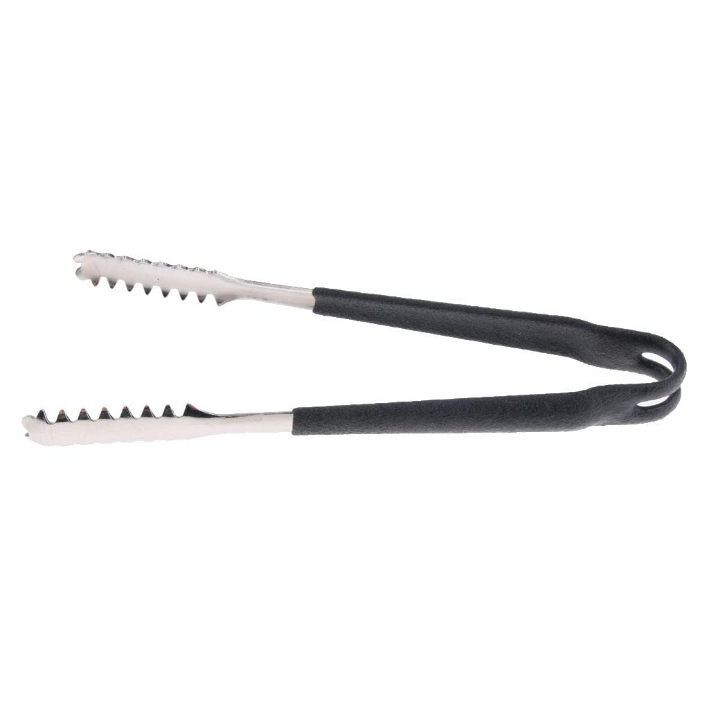Myaddiction Stainless Steel Kitchen Grill Ice Tongs W/Silicone Anti Slip Handle 6 Inch