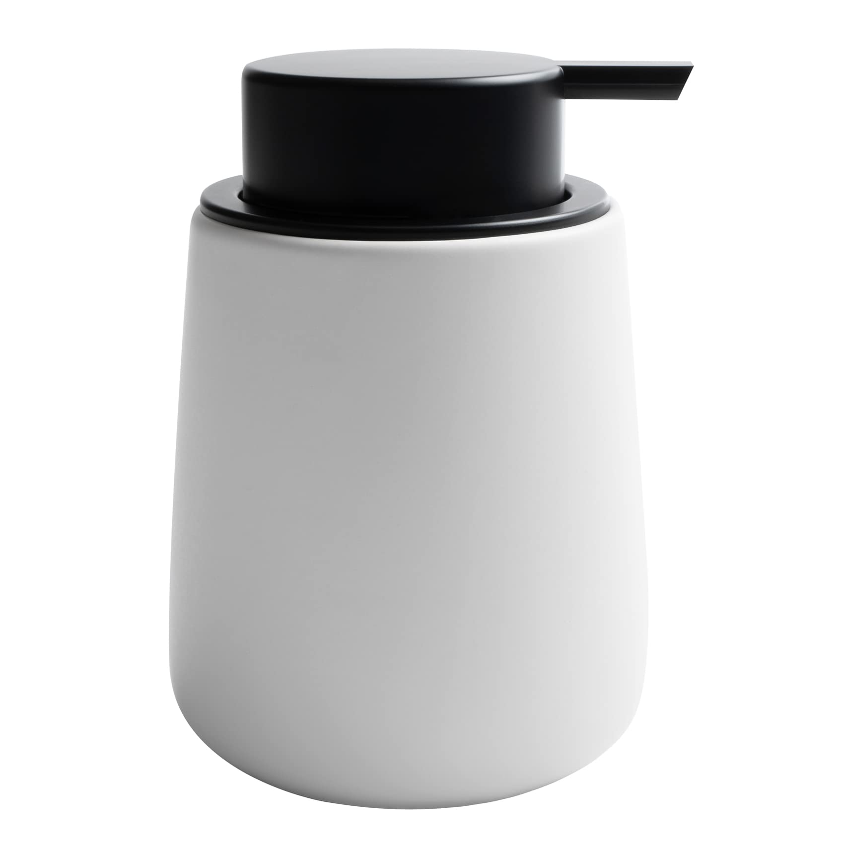 Toozfo Soap Dispenser Ceramic With Easy-To-Press Pump Hand Lotion Liquid Dispenser For Shampoo Bathroom Kitchen 12 Oz Blackwhite