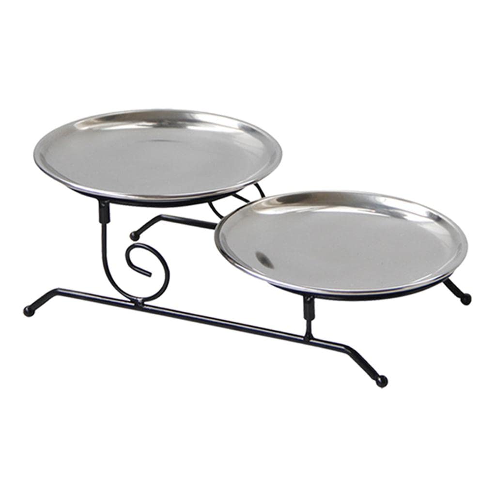 Zoomella Iron Serving Tray Assemble Vanity Tray Home Decor For Cake Cookie Display Silver|Racks & Holders|Home & Garden