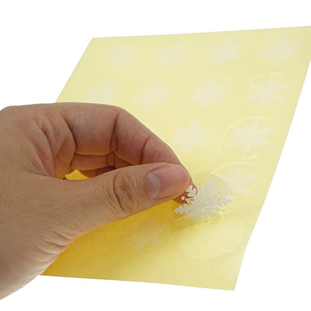 Saktopdeco 400 Pcs 1 Inch Snowflakes Stickers Cute White Snowflakes Label Stickers For Candy Cookie Bag Envelope Bag Seals Decor