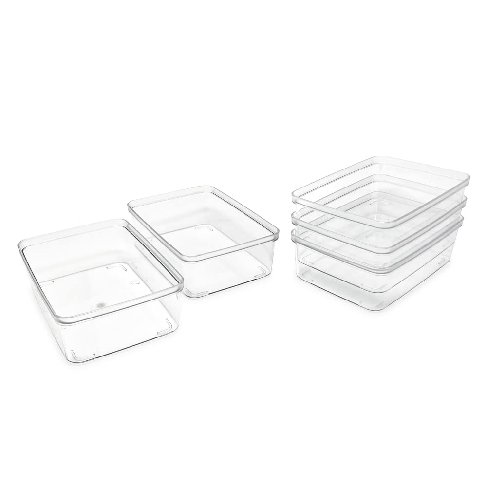 Isaac Jacobs 5-Pack Small Clear Storage Bins (5.5